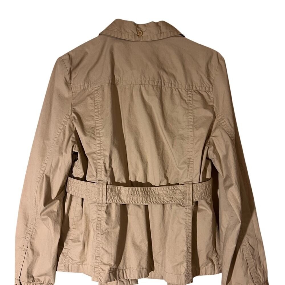 & Me Khaki Tan Utility Tie Waist w/‎ Front Pockets 100% Cotton Women's Medium - Picture 4 of 4
